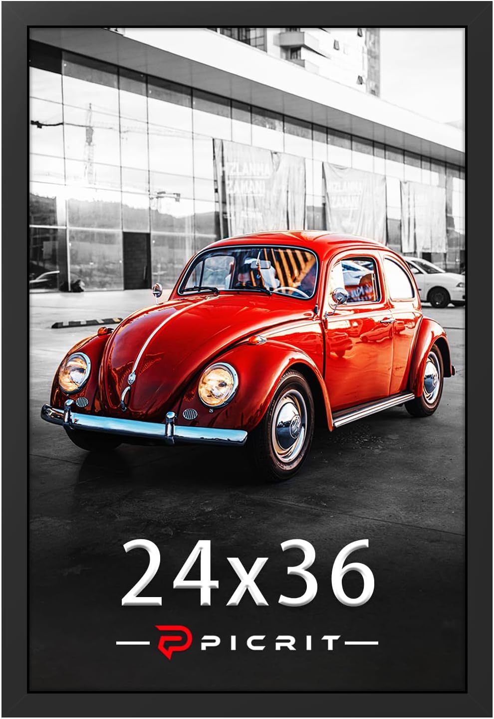 24x36 Poster Frame for Wall Mounting Display in Black Finish