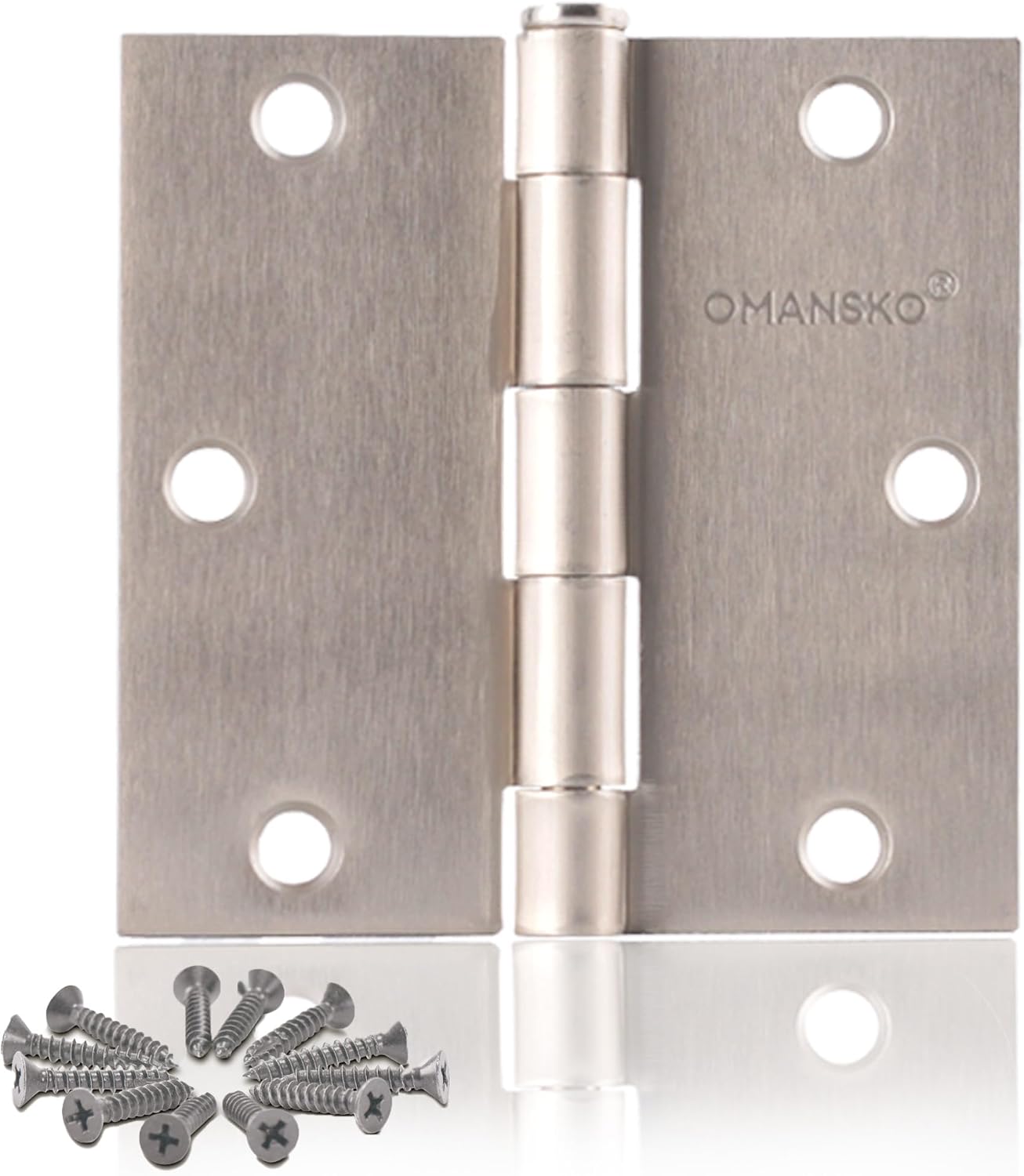 24 Pack Satin Nickel Door Hinges for Residential Doors