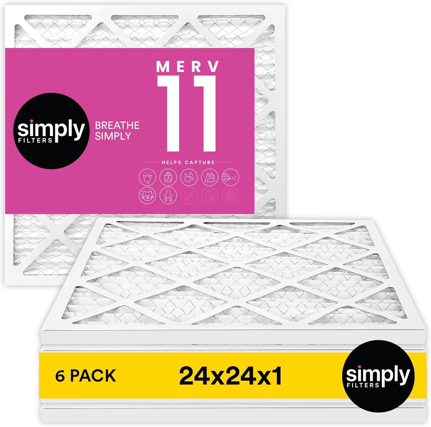 Simply 24x24x1 Air Filter Merv 11 for Home AC & HVAC Systems