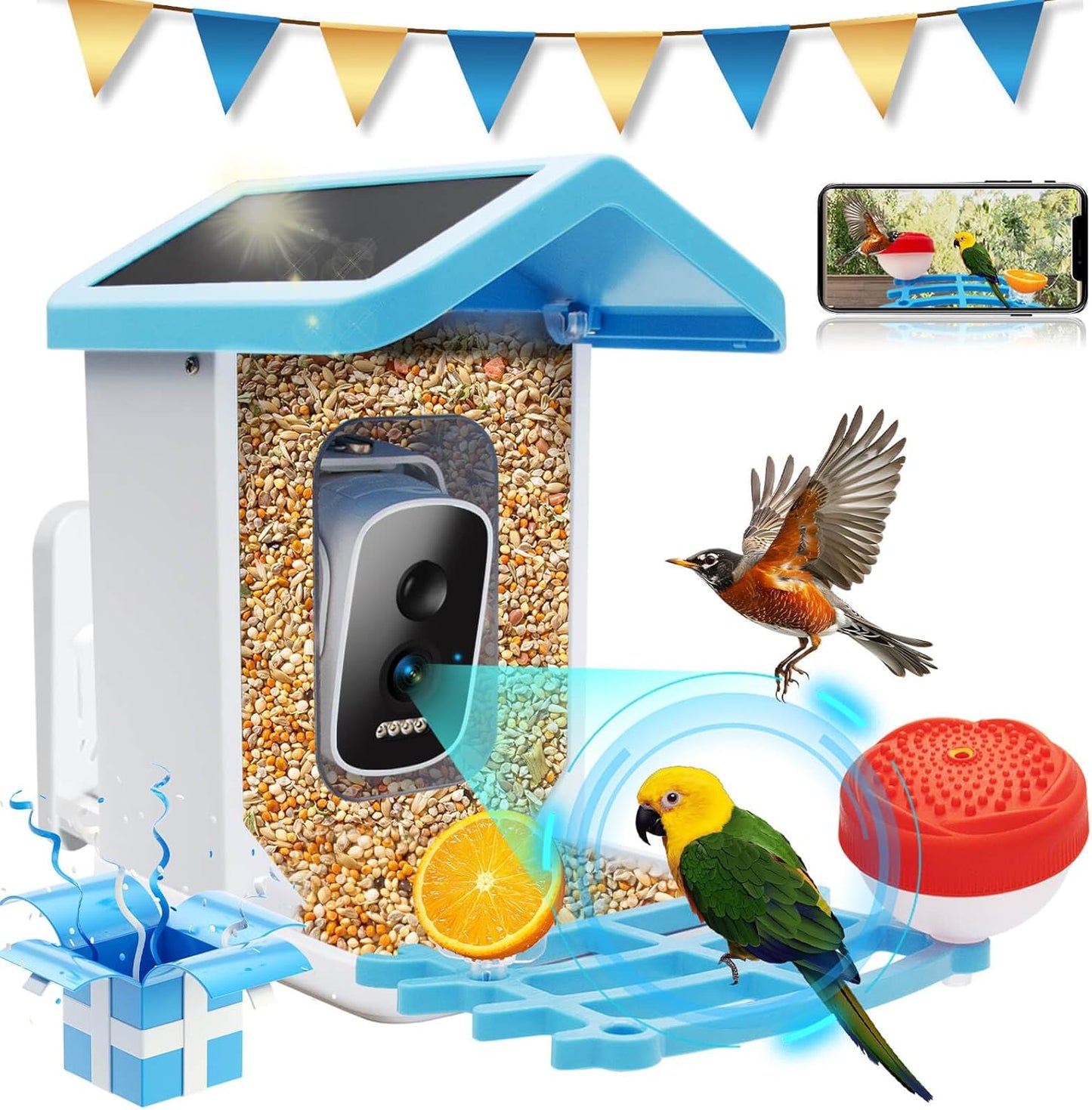 4K Bird Feeder Cam: Solar-Powered Motion Detection