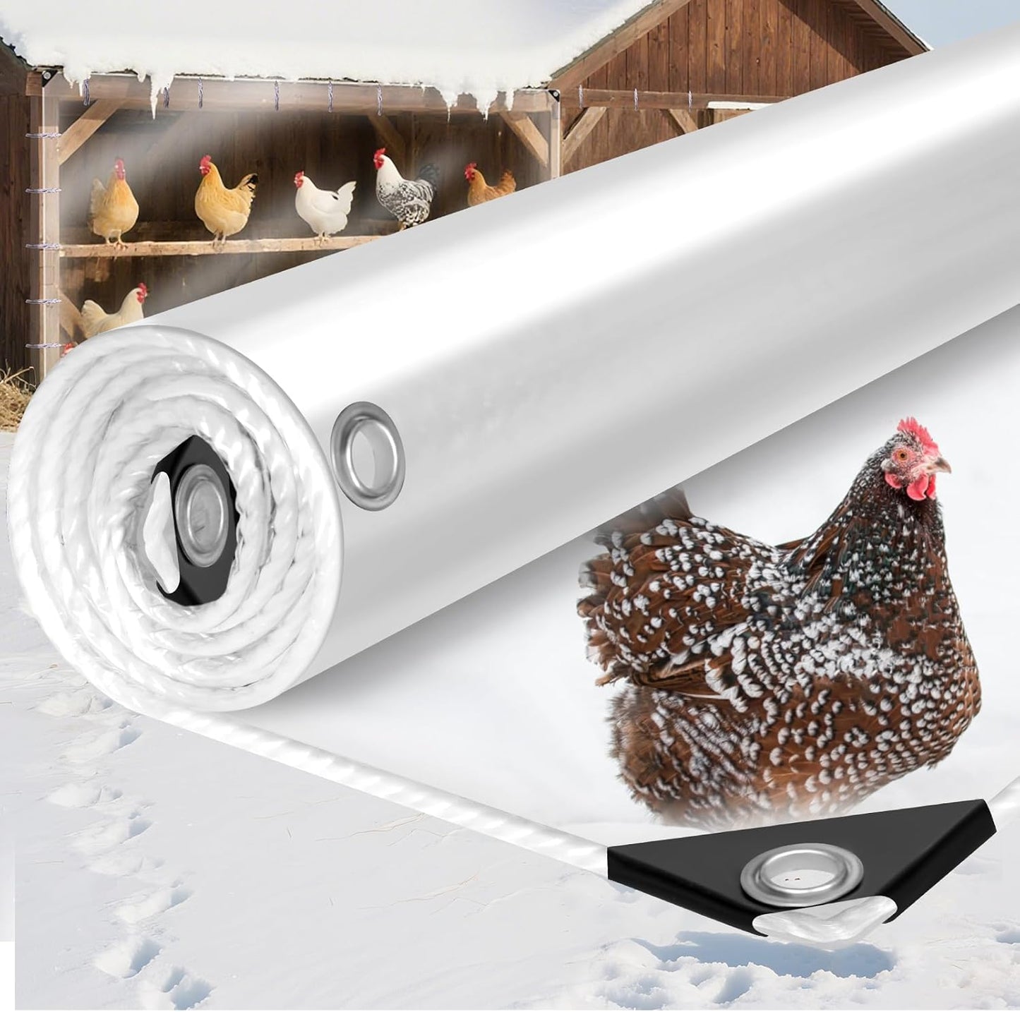 16Mil Chicken Coop Covers for Winter - Heavy Duty Insulation Tarp