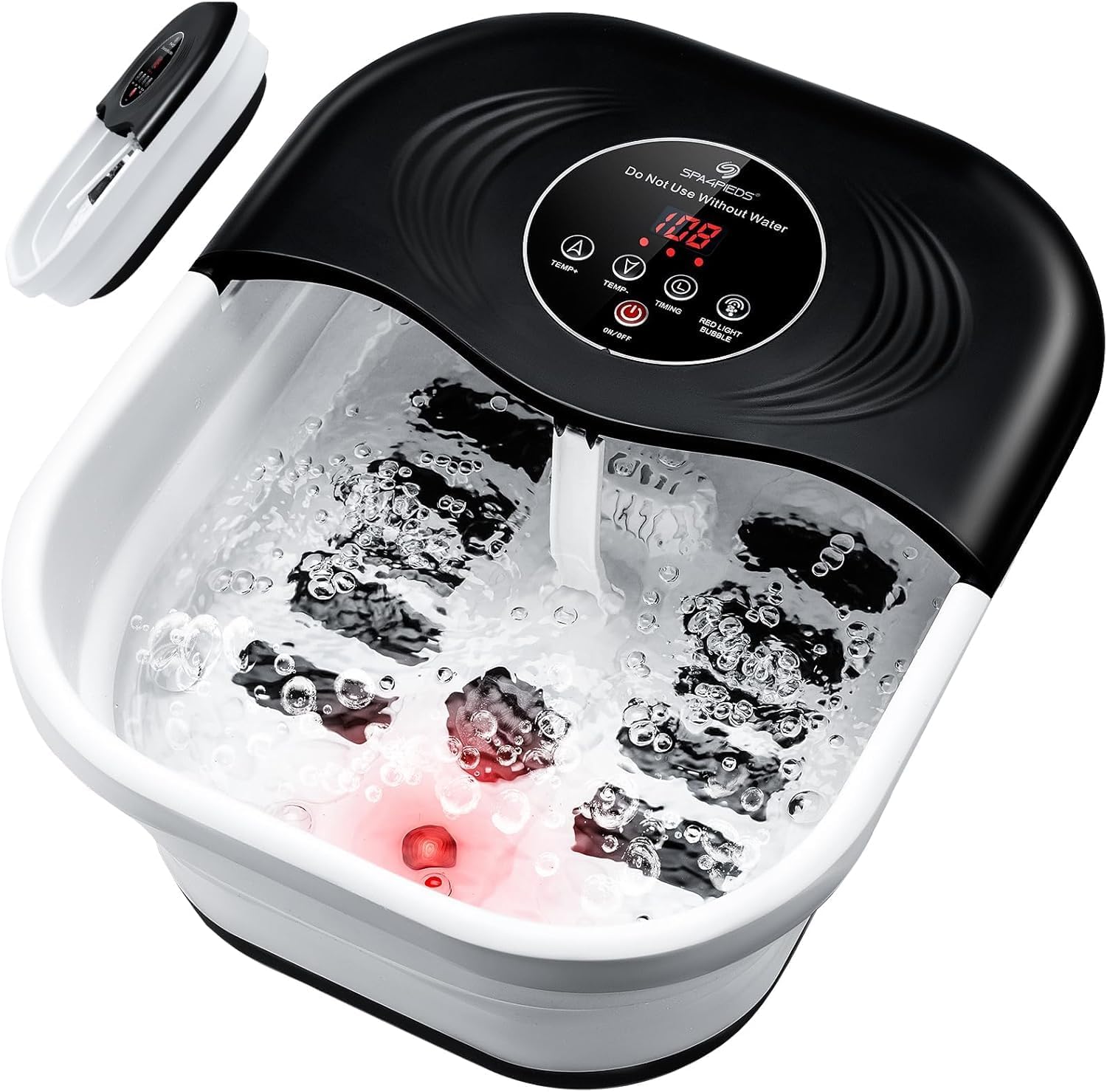 Collapsible Foot Spa Bath with Heat and Bubble Jets for Relaxation