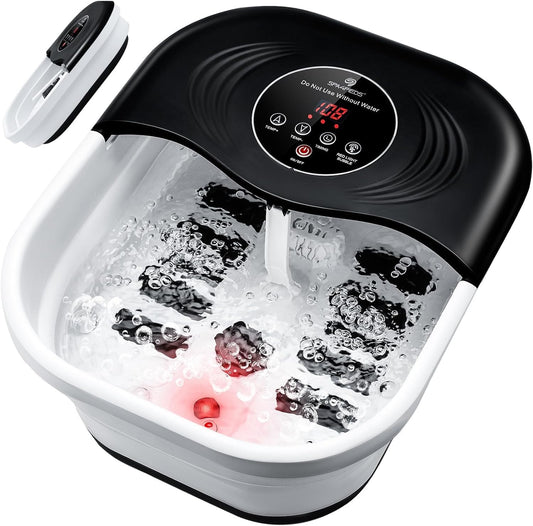 Collapsible Foot Spa Bath with Heat and Bubble Jets for Relaxation