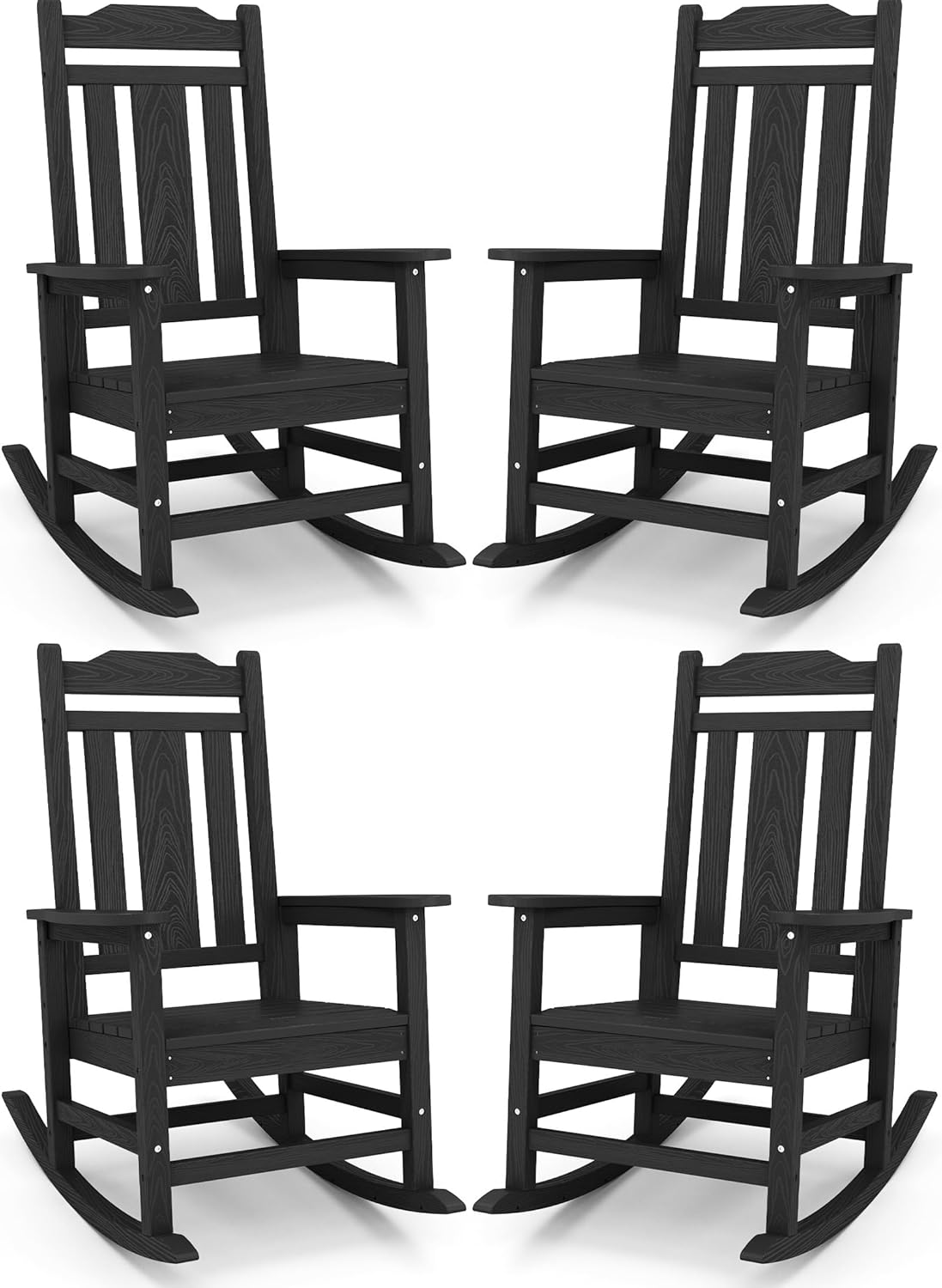 SERWALL Outdoor Rocking Chair Set of 4 for Ultimate Comfort
