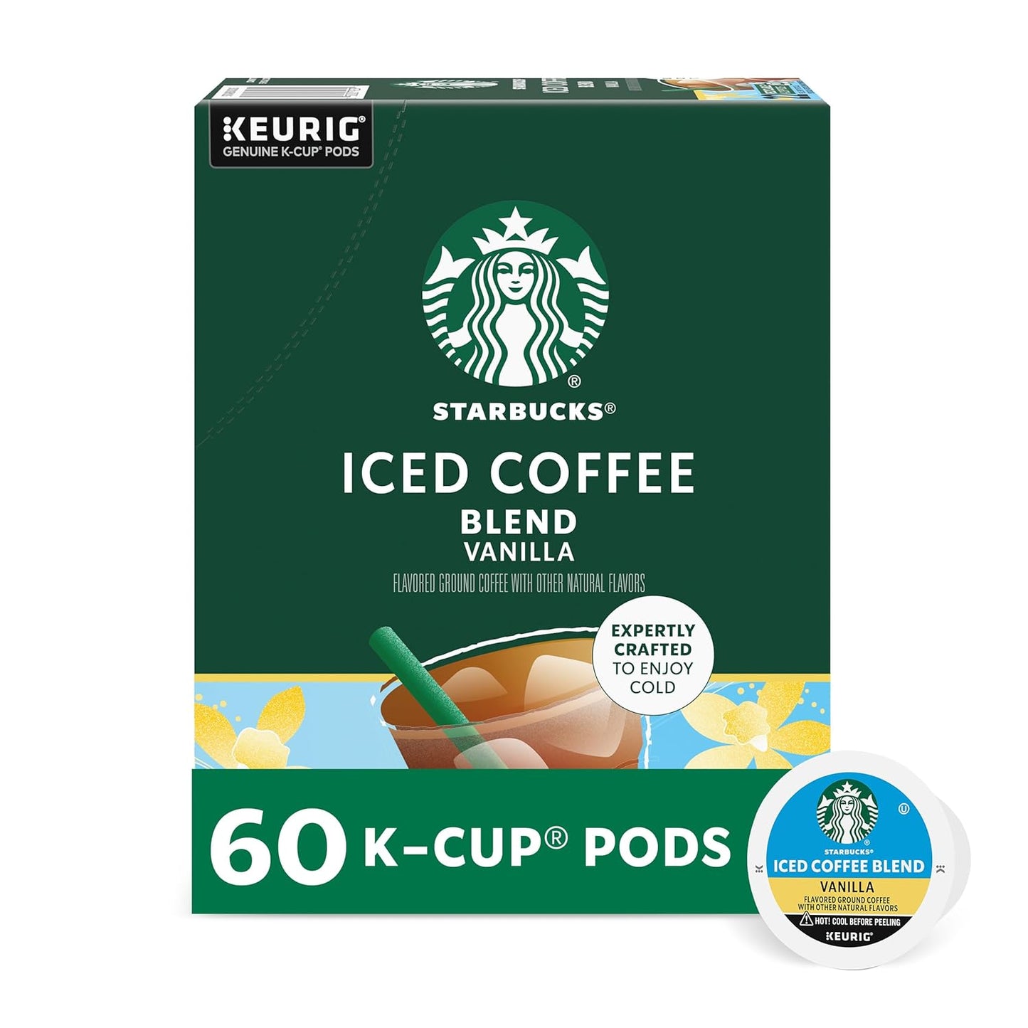 Starbucks Iced Vanilla Coffee Pods, 100% Arabica, 6 Boxes