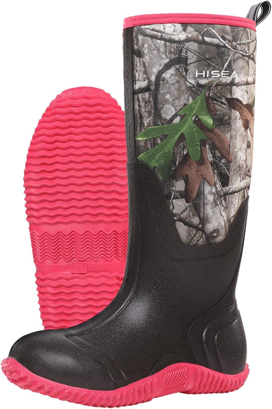 HISEA Women's Knee High Rain Boots for Outdoor Work and Play