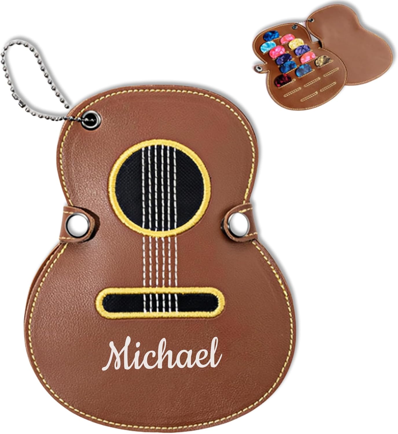 Personalized Leather Guitar Pick Case | Holds 17 Picks | FCLYDER
