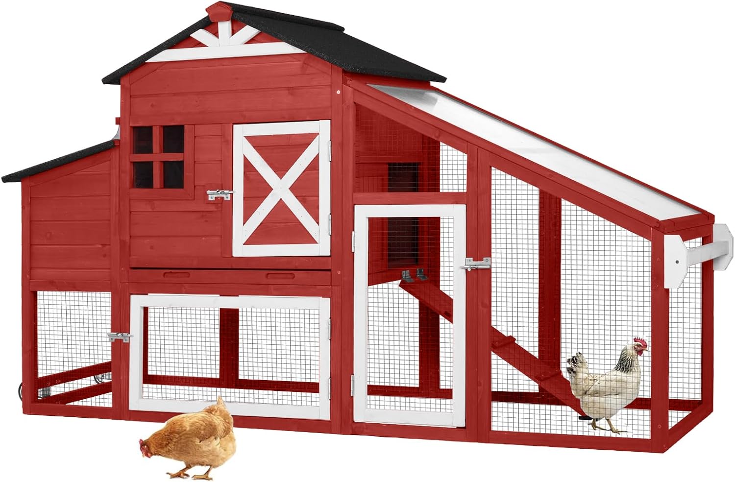 Portable Red Chicken Coop for 2-4 Chickens - GUTINNEEN 65