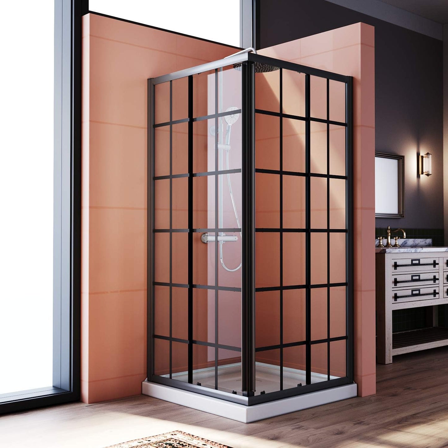 Elegant Corner Shower Enclosure with Double Sliding Doors