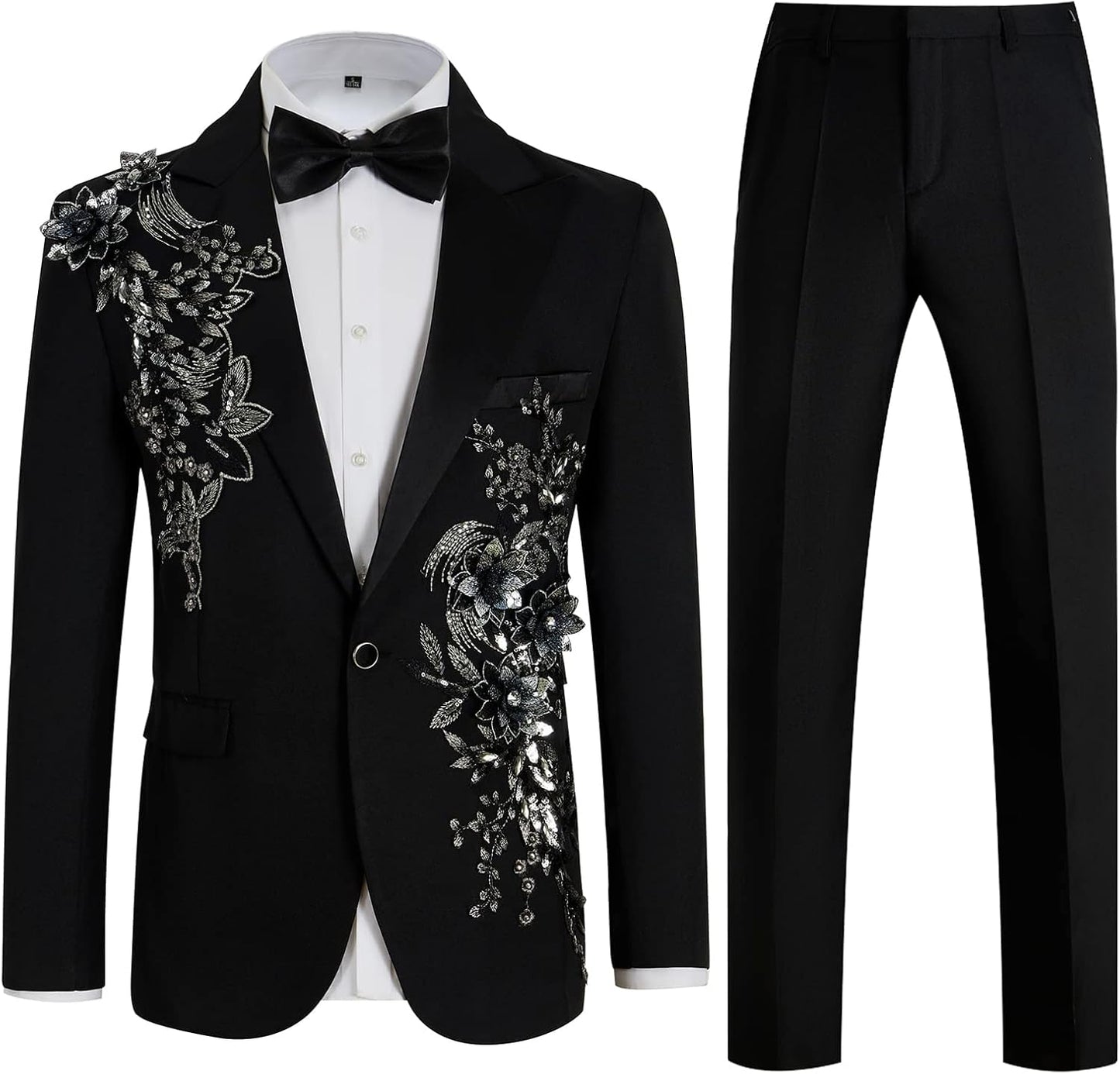 Mens Slim Fit 2 Piece Formal Tuxedo Suit for Wedding Events