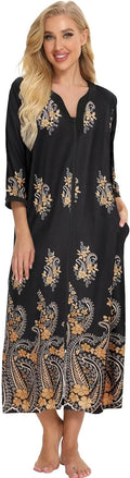 Bloggerlove women's cotton zip-up house dresses for cozy comfort