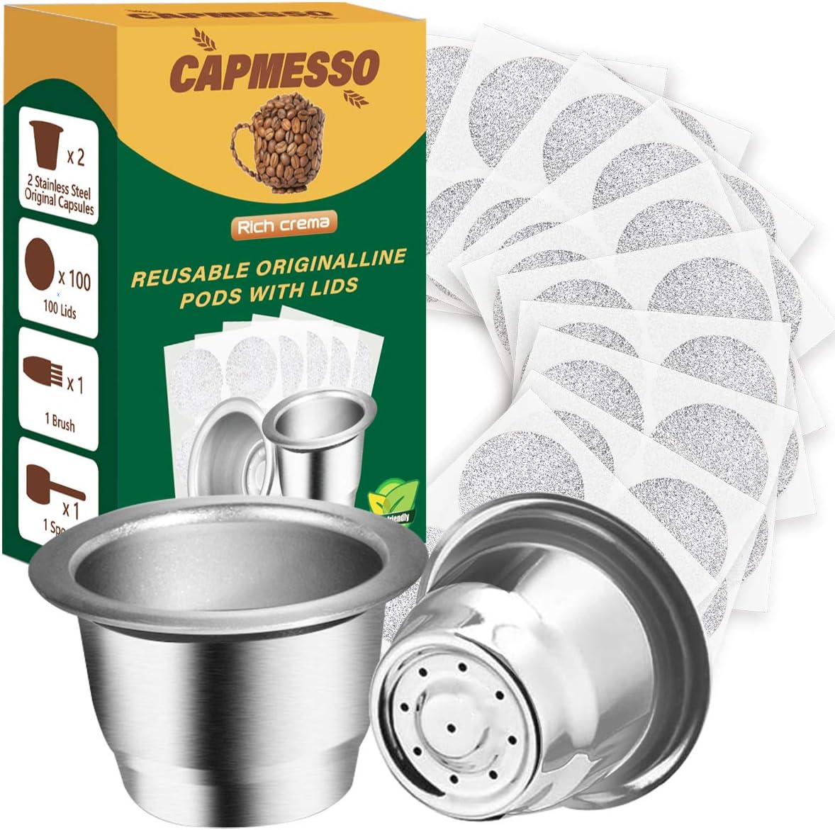 CAPMESSO Stainless Steel Reusable Coffee Pods