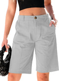 Bermuda Shorts for Women Knee Length High Waisted - Versatile Summer