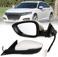 Left Driver Side Mirror for 2018-2022 Honda Accord - Platinum White