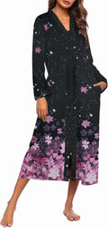 Ekouaer Women Zipper Robe Long Sleeve Loungewear (Style JPLM)