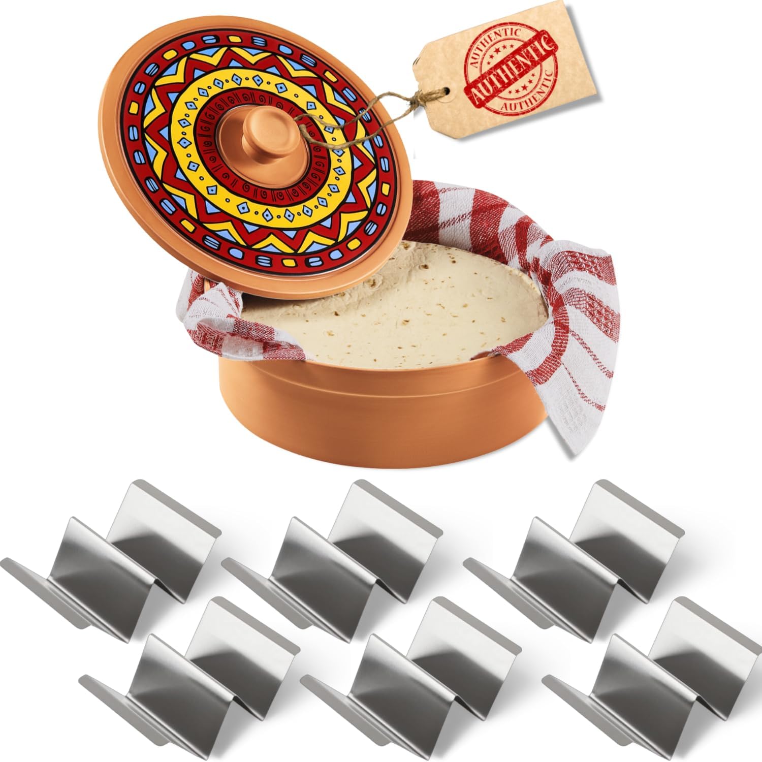 Large Tortilla Warmer and Taco Holder Set for Perfect Parties