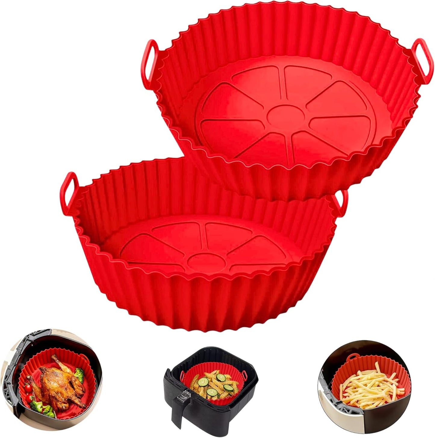 Non-Stick Silicone Air Fryer Liners - Reusable & Safe