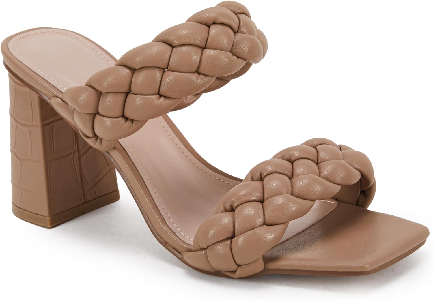 Syktkmx Womens Braided Heels Sandals for Summer Style