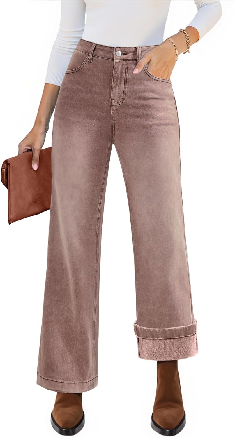 Luvamia Flare Jeans for Women with Thin Fleece Lining