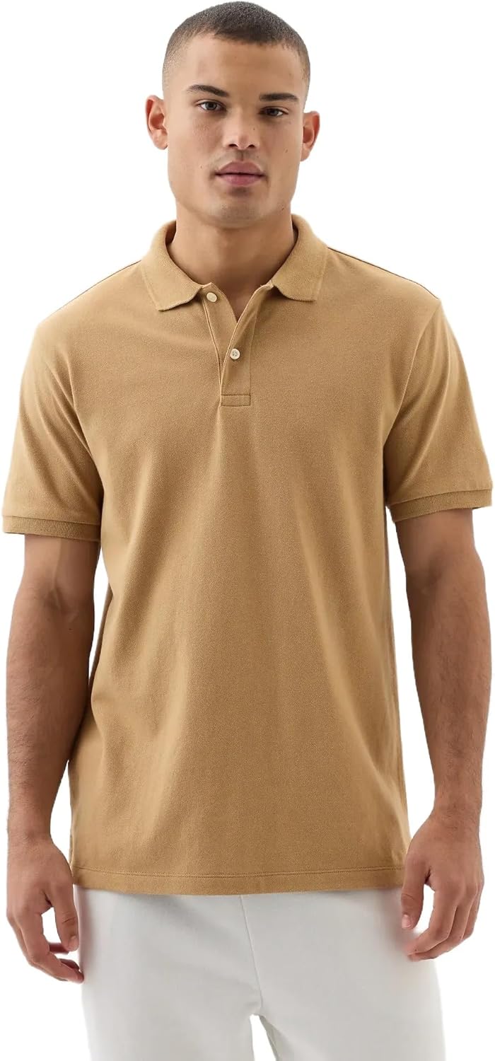 GAP Men's Stretch Pique Polo Shirt for Timeless Style and Comfort