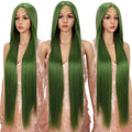 Style Icon 38in Super Long Straight Lace Front Wig - Grass Green