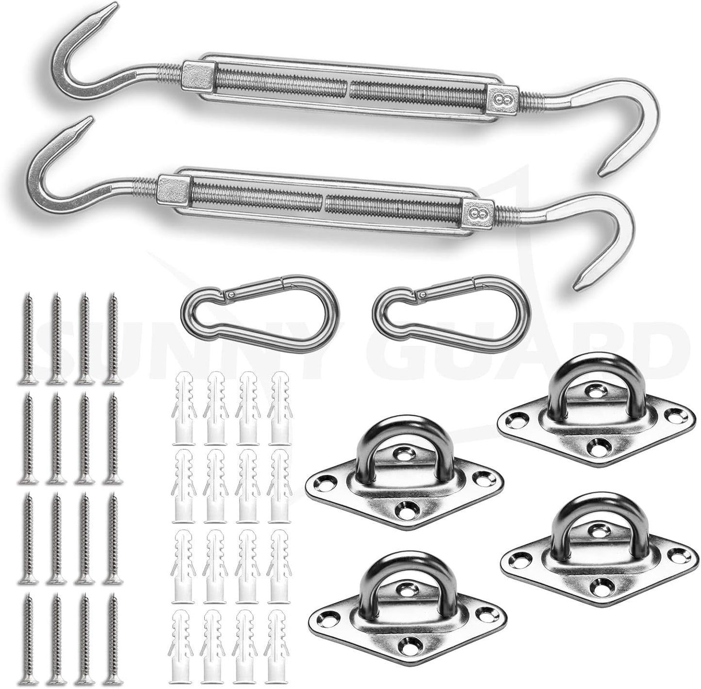 SUNNY GUARD Sun Shade Sail Hardware Kit for Outdoor Use