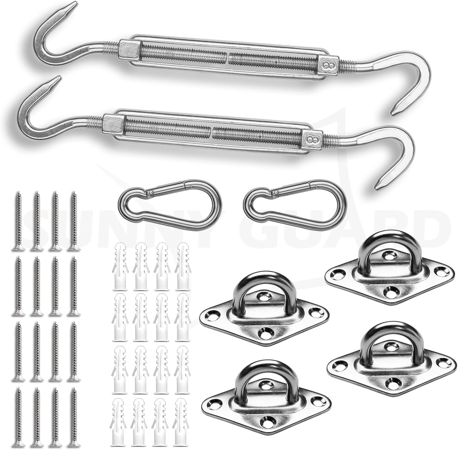 SUNNY GUARD Sun Shade Sail Hardware Kit for Outdoor Use