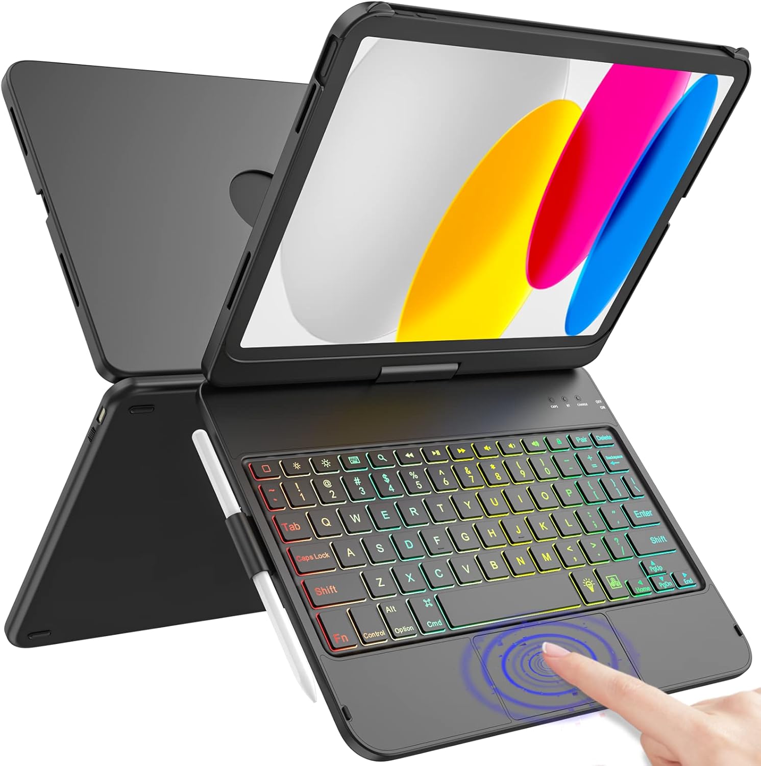 HOTLIFE Keyboard Case for iPad A16 11th Gen with Backlight