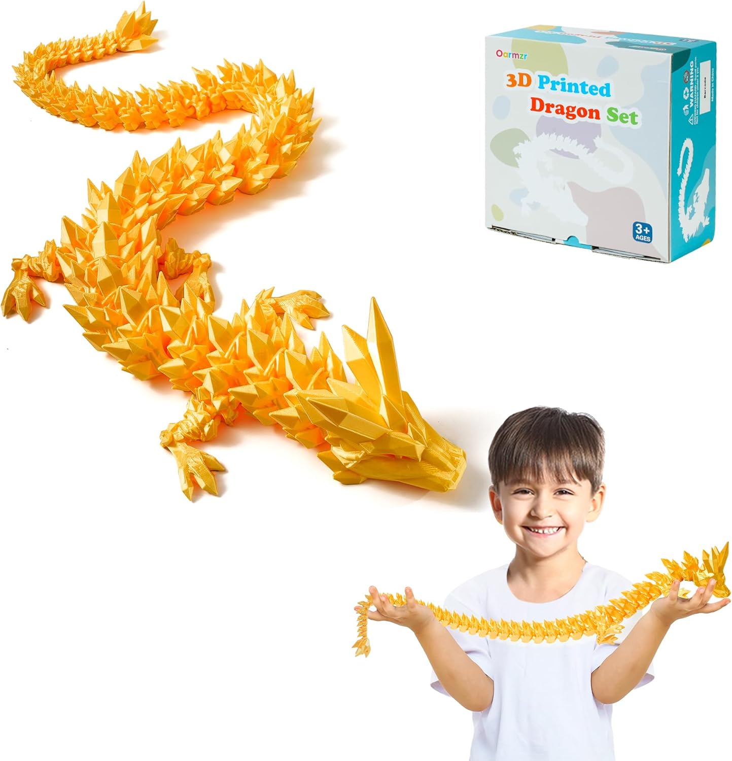 30 Inch 3D Printed Dragon Fidget Toy for Imaginative Play