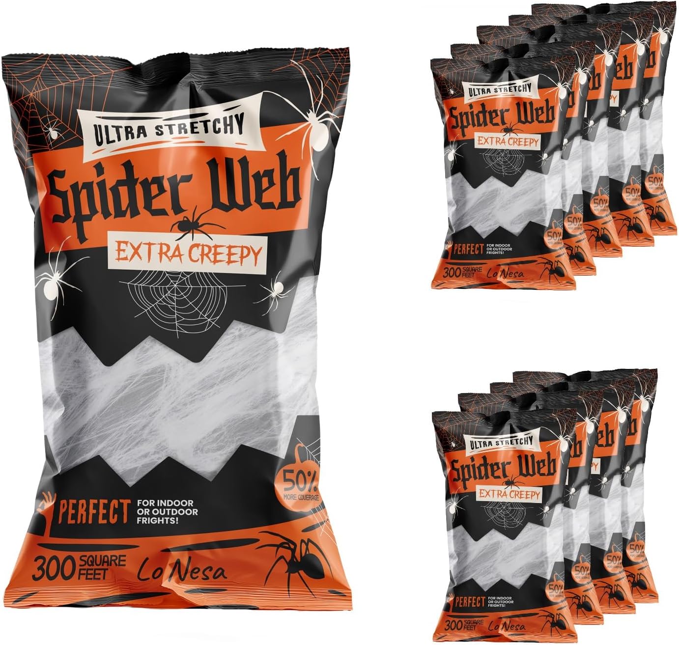 Ultra Stretchy Halloween Spider Web Decoration for Spooky Fun