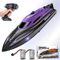 Purple RC Boat for Pools and Lakes - 20+ MPH Fast Remote Control