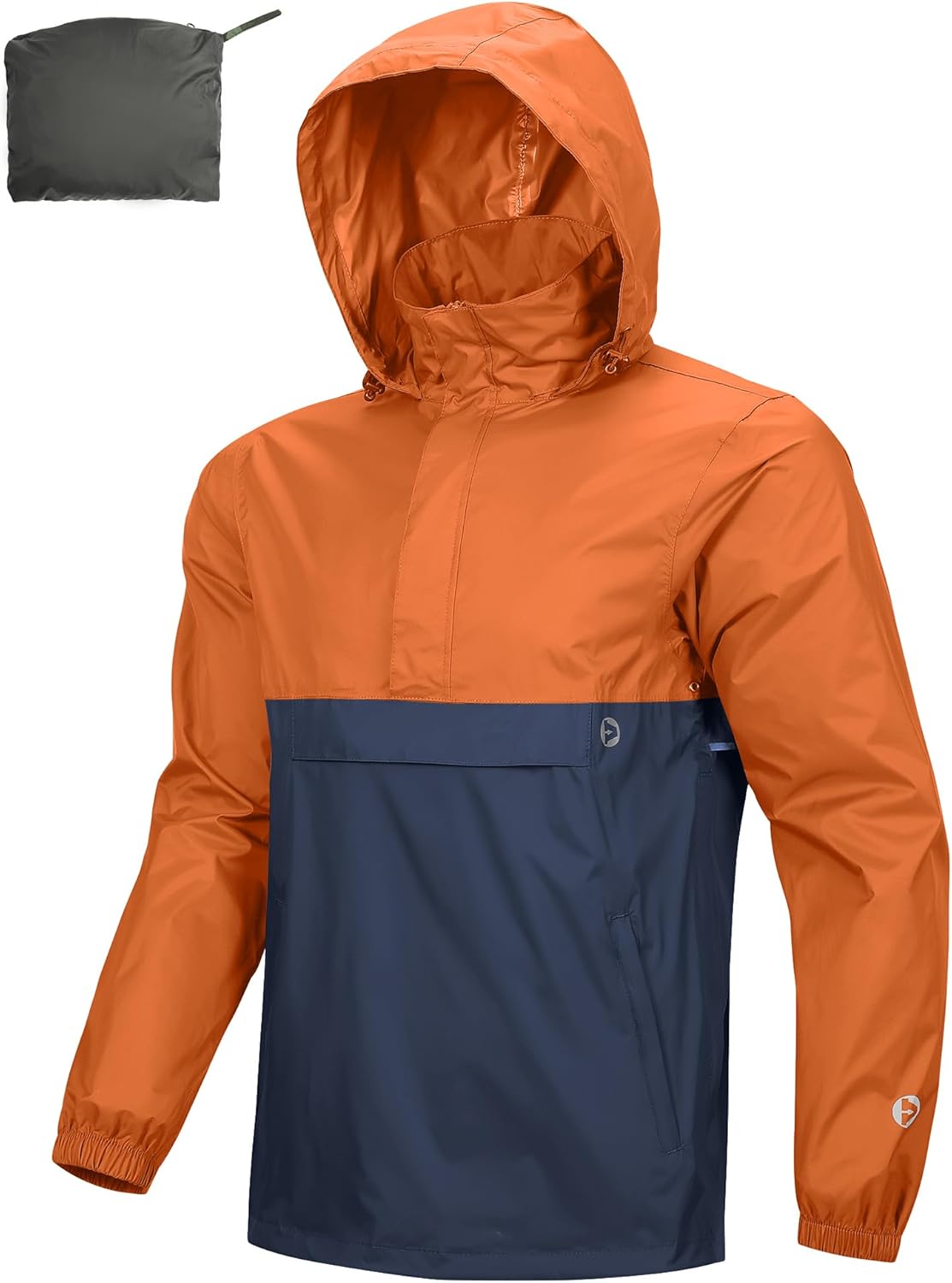 Outdoor Ventures Men's Rain Jacket - Lightweight Waterproof Pullover
