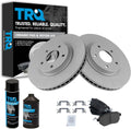 TRQ Front Ceramic Brake Pad & Coated Rotor Kit - OE Fit