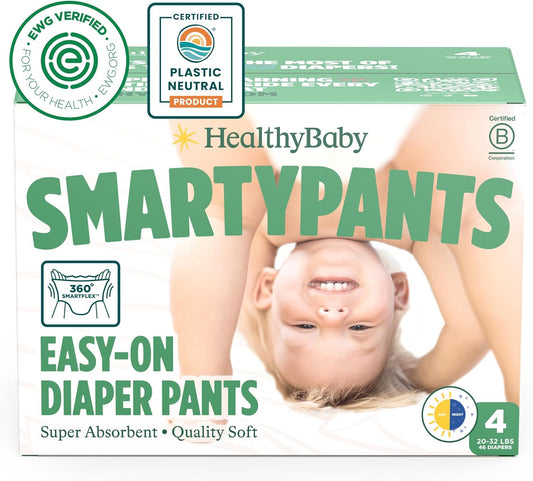 EWG Verified Plant-Based Pull Ups | Overnight Leak Protection | Size 4