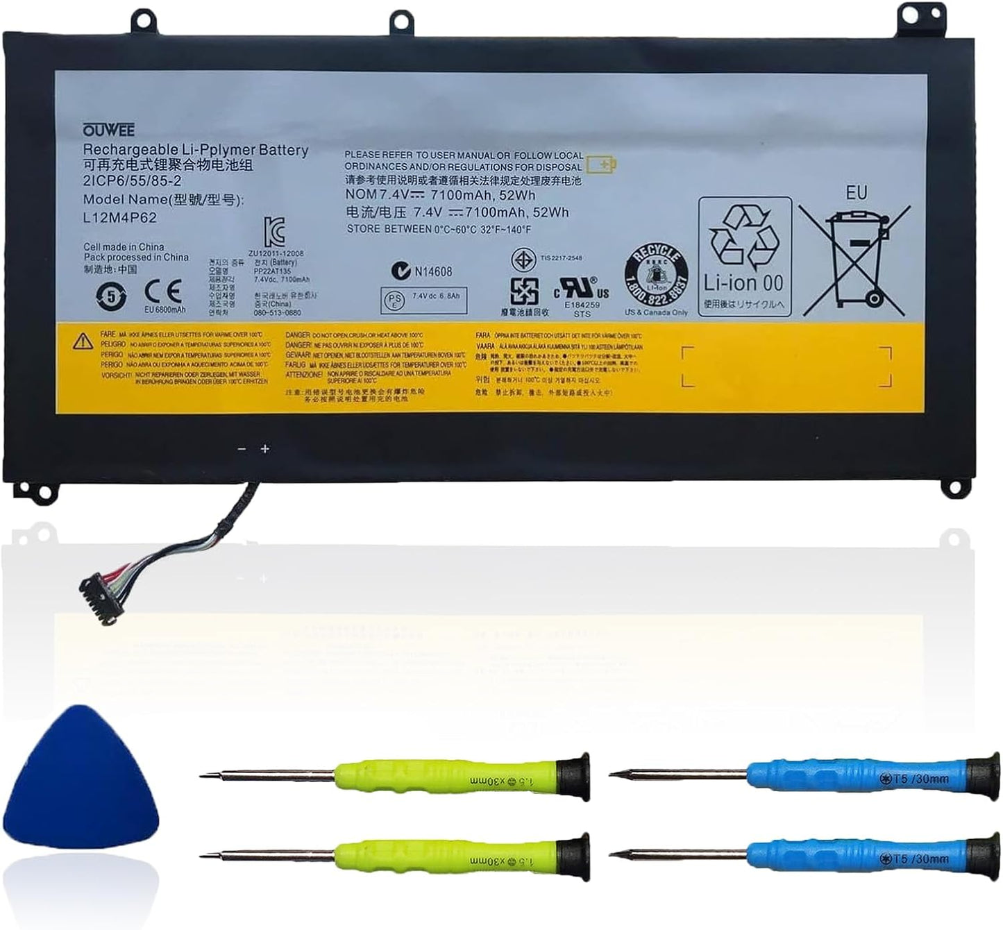 L12M4P62 Laptop Battery for Lenovo Ideapad U530 Series Notebook