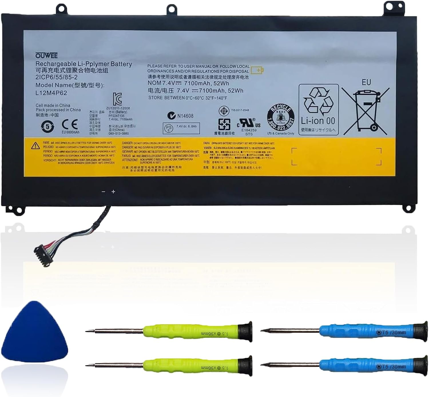 L12M4P62 Laptop Battery for Lenovo Ideapad U530 Series Notebook