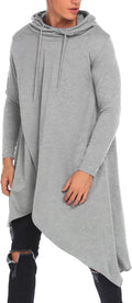 COOFANDY Men's Hooded Poncho Cape Cloak Hoodie - Casual Asymmetric