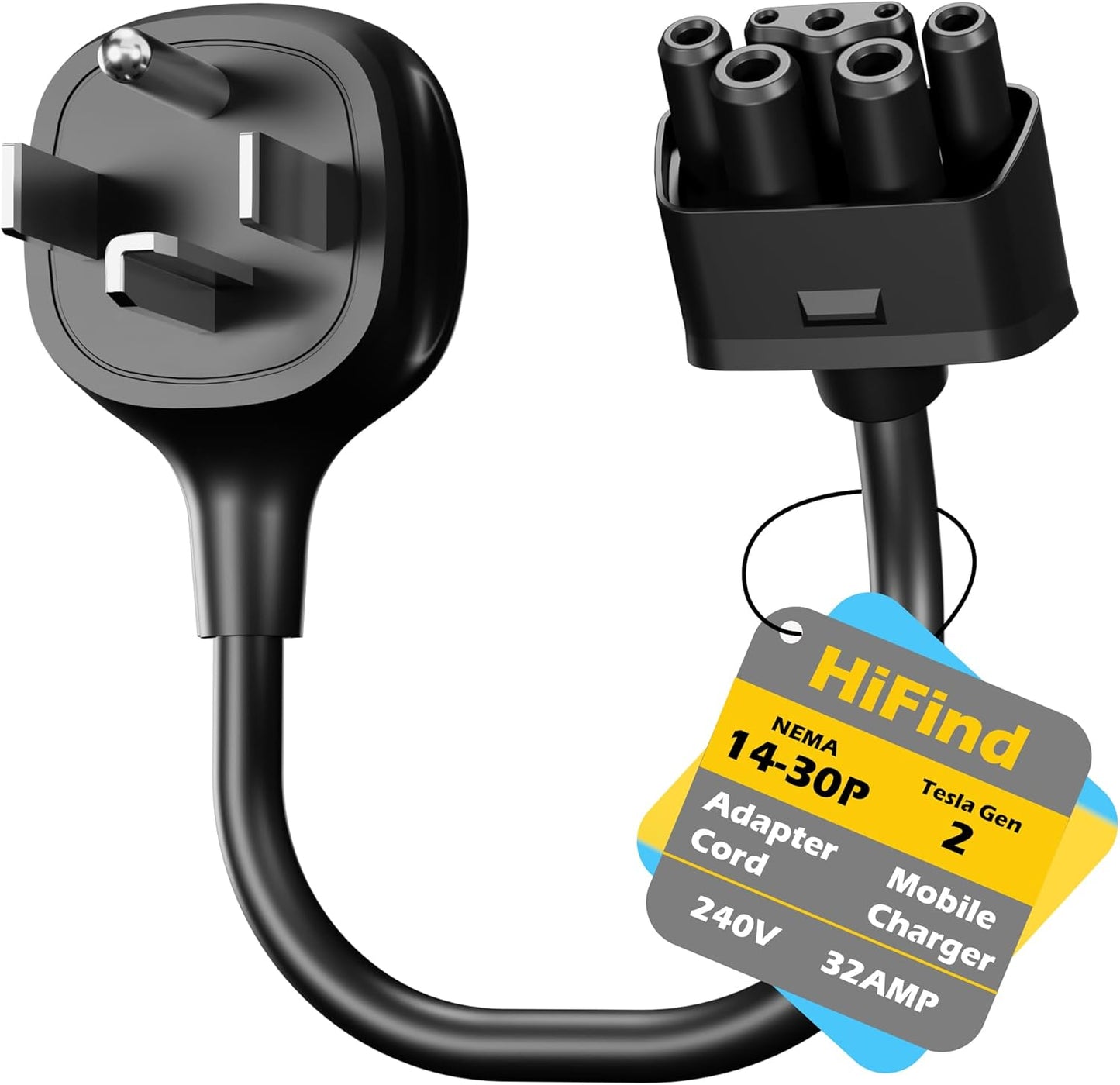 NEMA 14-30 Adapter for Tesla Gen 2 Mobile Charger 1 Ft