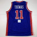 Autographed Isiah Thomas Detroit Blue Basketball Jersey - Signed
