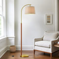 62.5in Wood Floor Lamp for Living Room with Foot Switch Design