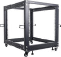 4-Post 12U Open Frame Server and Network Rack - Adjustable Depth