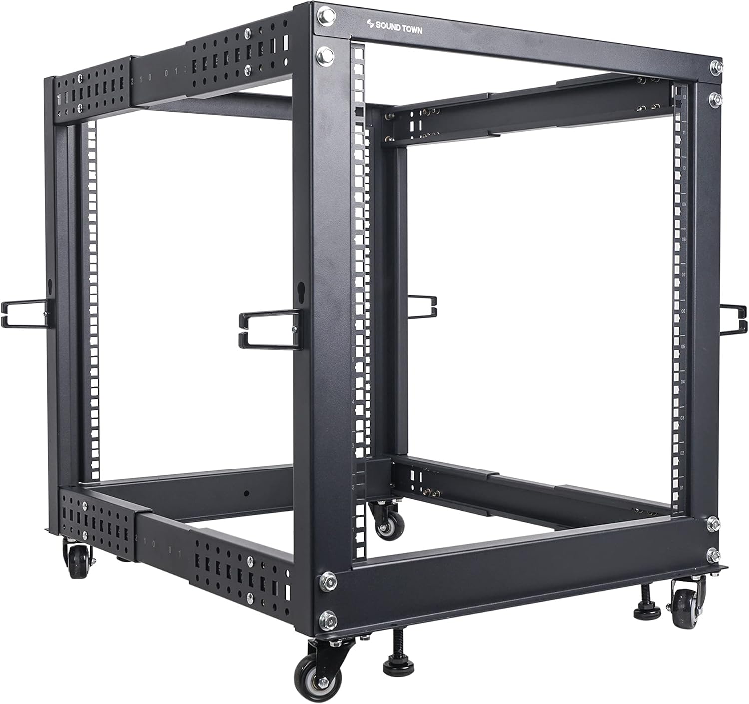 Sound Town 12U Open Frame Server Rack with Adjustable Depth