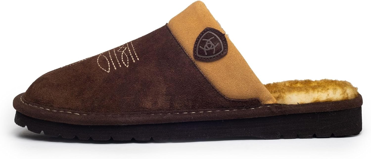 ARIAT Men's Silversmith Suede Foam Cushioned Square Toe Slipper