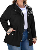 Plus Size Long Raincoat for Women with Hood - Waterproof Trench