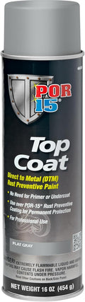 POR-15 Top Coat Spray Paint Flat Gray - Long-Term Sheen & Protection
