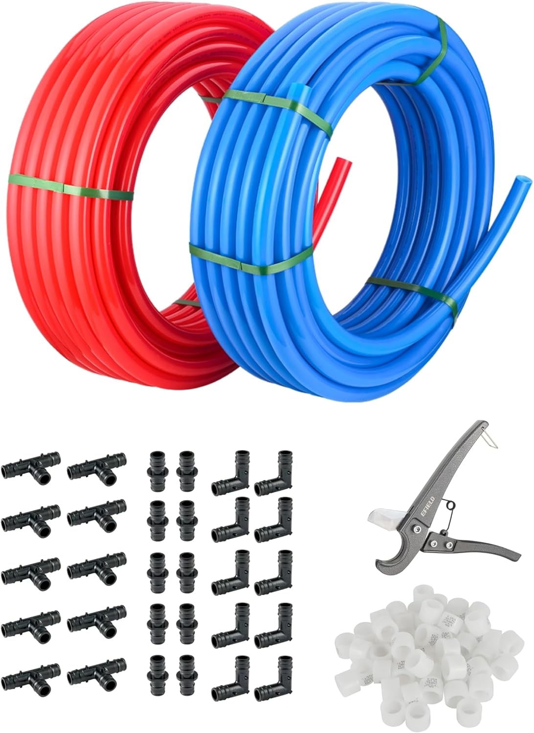 EFIELD 3/4-inch Pex-A Tubing and Fittings for Plumbing Needs
