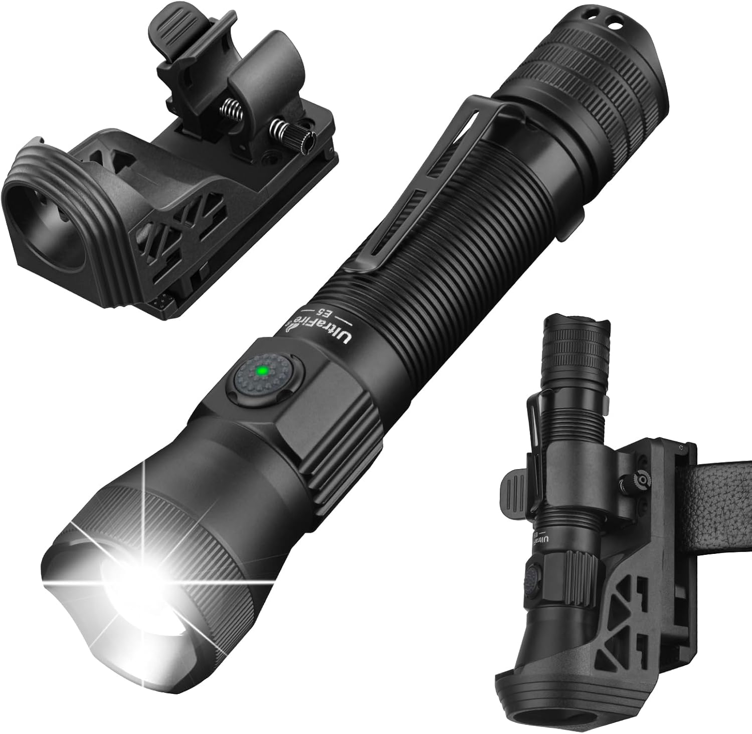 ULTRAFIRE Tactical EDC Flashlight: 1350 Lumens Rechargeable Torch