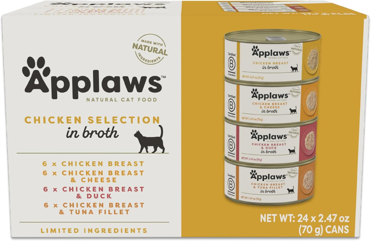 Applaws Natural Wet Canned Cat Food Variety Pack for Cats