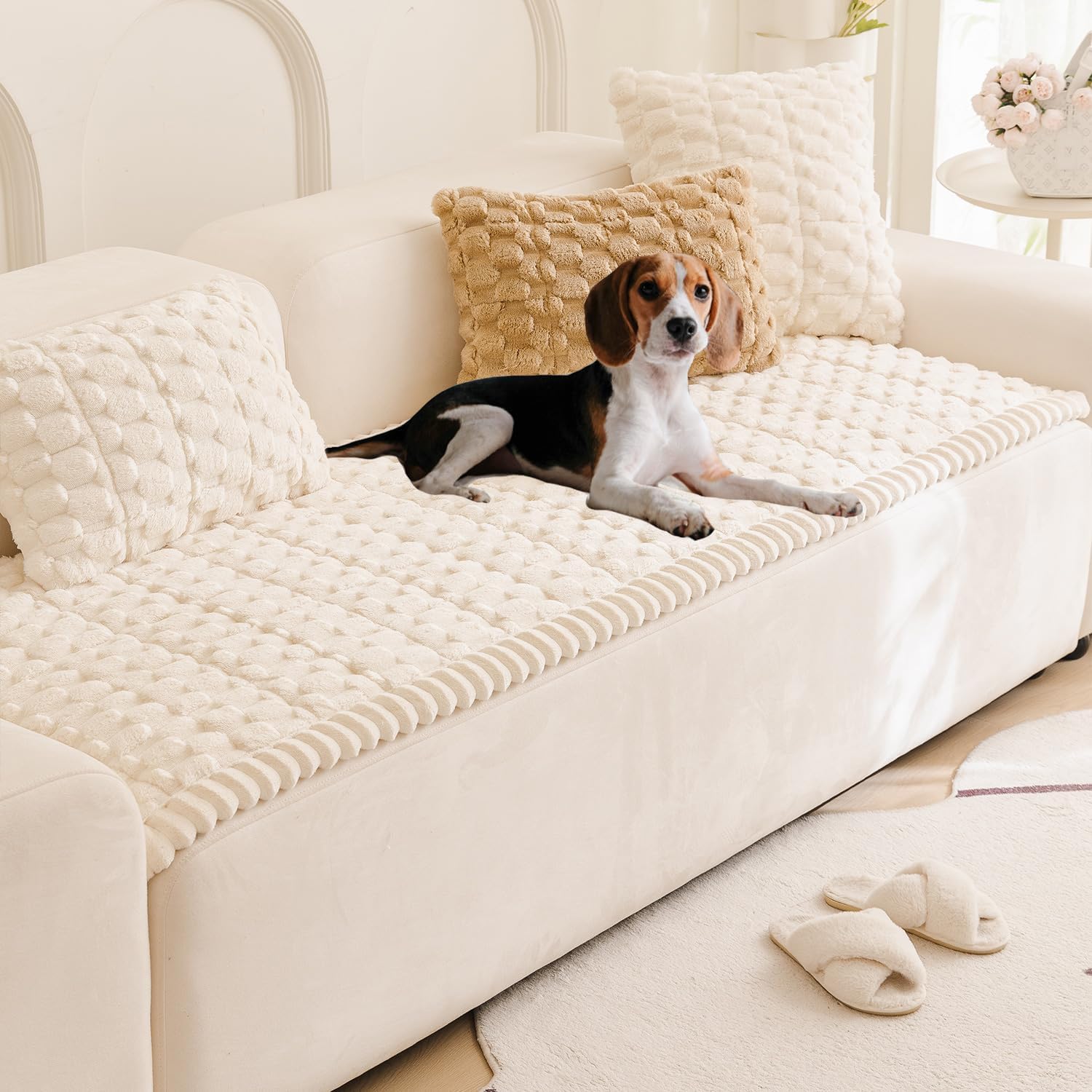 Non Slip Pet Couch Cover for Dogs - Fuzzy Sofa Protector
