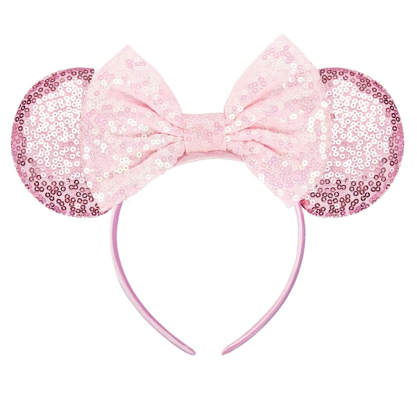 Pink Sequin Minnie Ears Headband - Sparkle in Style!